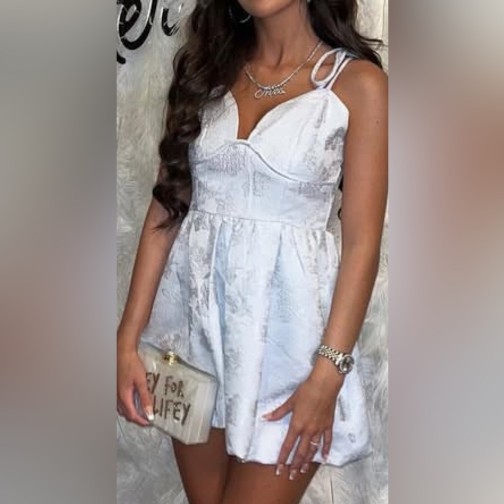 Cider mini dress like a very pale blue color beautiful worn once size xs